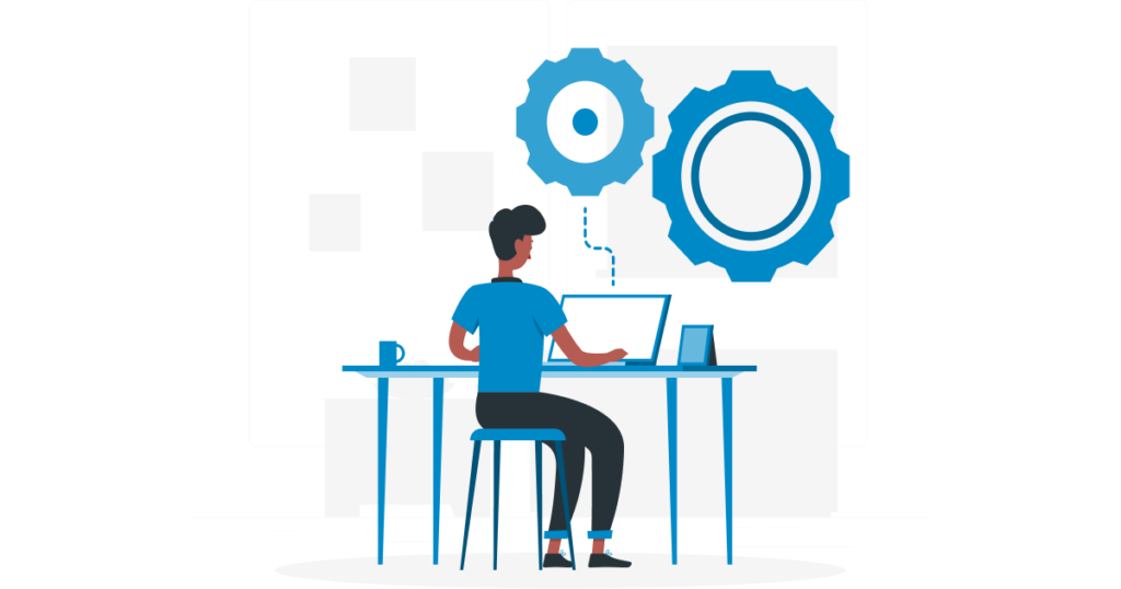 This illustration shows a user configuring AWS Karpenter to optimize his EKS clusters